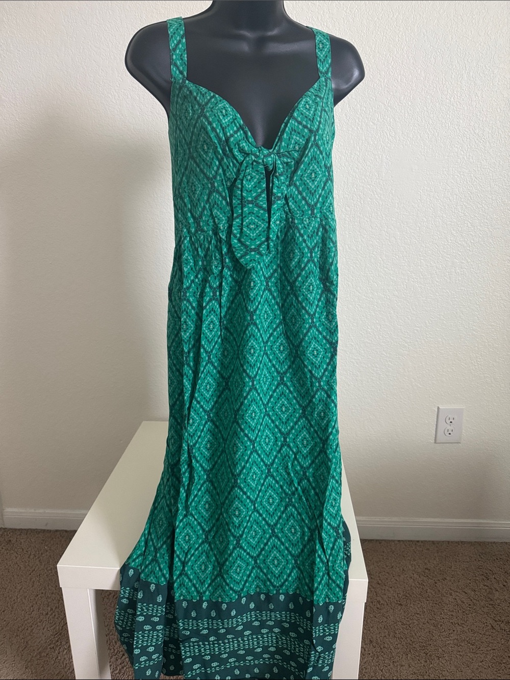 Knox Rose Plus Size 2X Green Boho Maxi Dress